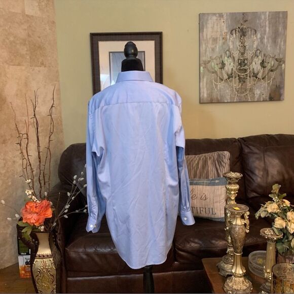 ETON Blue Button Down Tennis Racket Floral Print Flip Cuff Shirt XL - Picture 7 of 11